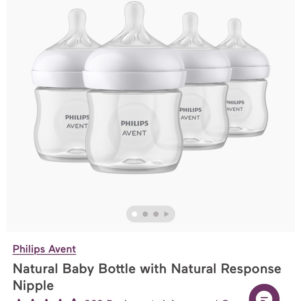 4 Philips Avent - 4 Oz Glass Bottles